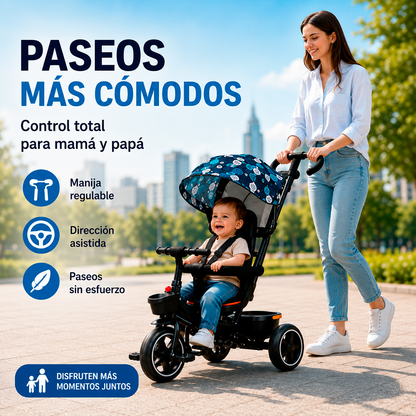 Triciclo Coche para Niños 3 en 1