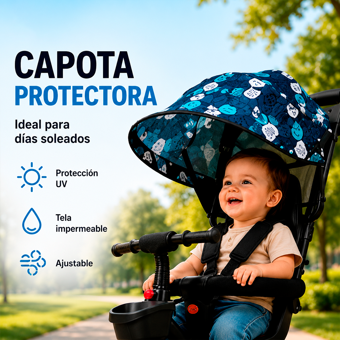 Triciclo Coche para Niños 3 en 1
