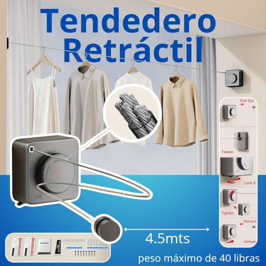 Tendedero de Ropa Retráctil