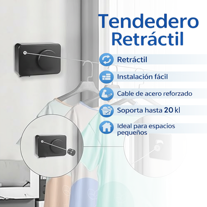Tendedero de Ropa Retráctil